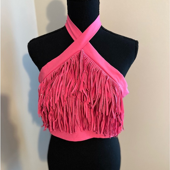 Effordram Tops - Fringe Halter Top XL
